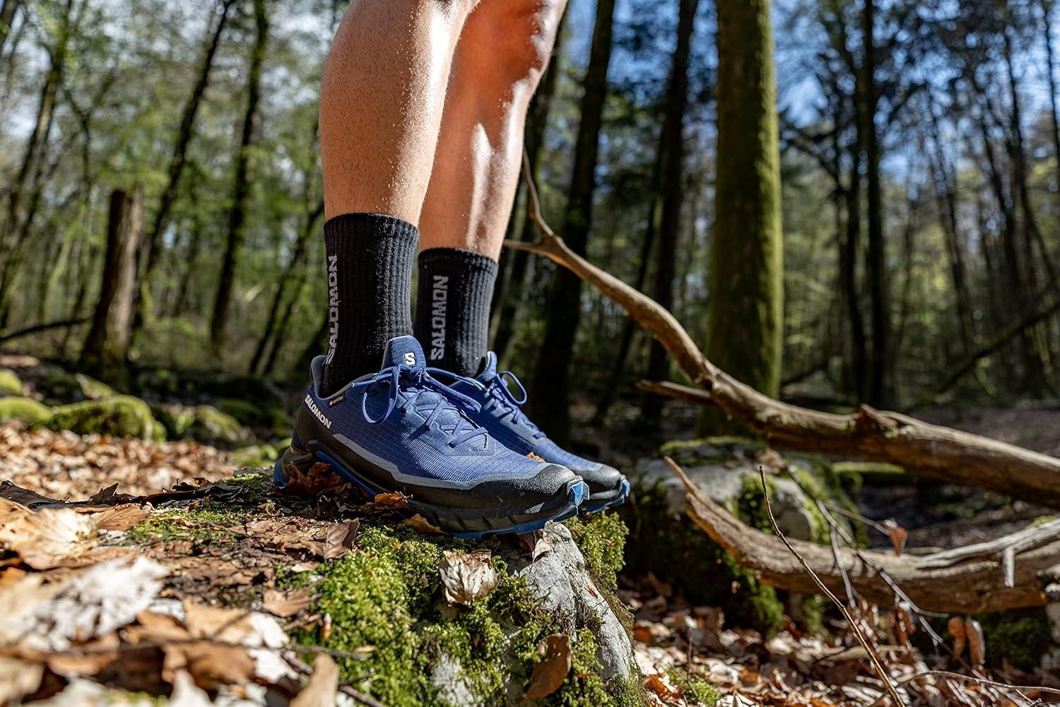 image:imageSalomon Mens Alphacross 5 GoreTEX Trail Running ShoesBlue PrintLapis BlueWhite