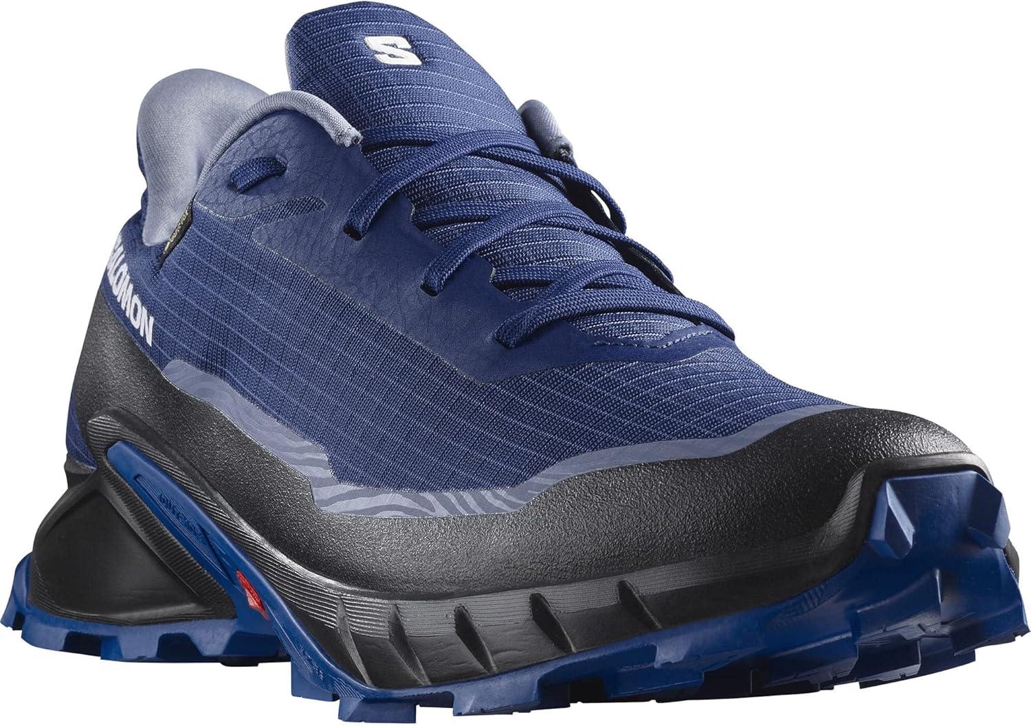 image:imageSalomon Mens Alphacross 5 GoreTEX Trail Running ShoesBlue PrintLapis BlueWhite