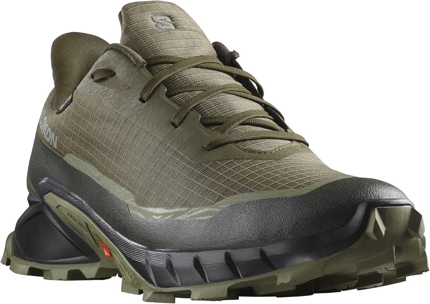 image:imageSalomon Mens Alphacross 5 GoreTEX Trail Running ShoesOlive NightBlackDeep Lichen Green