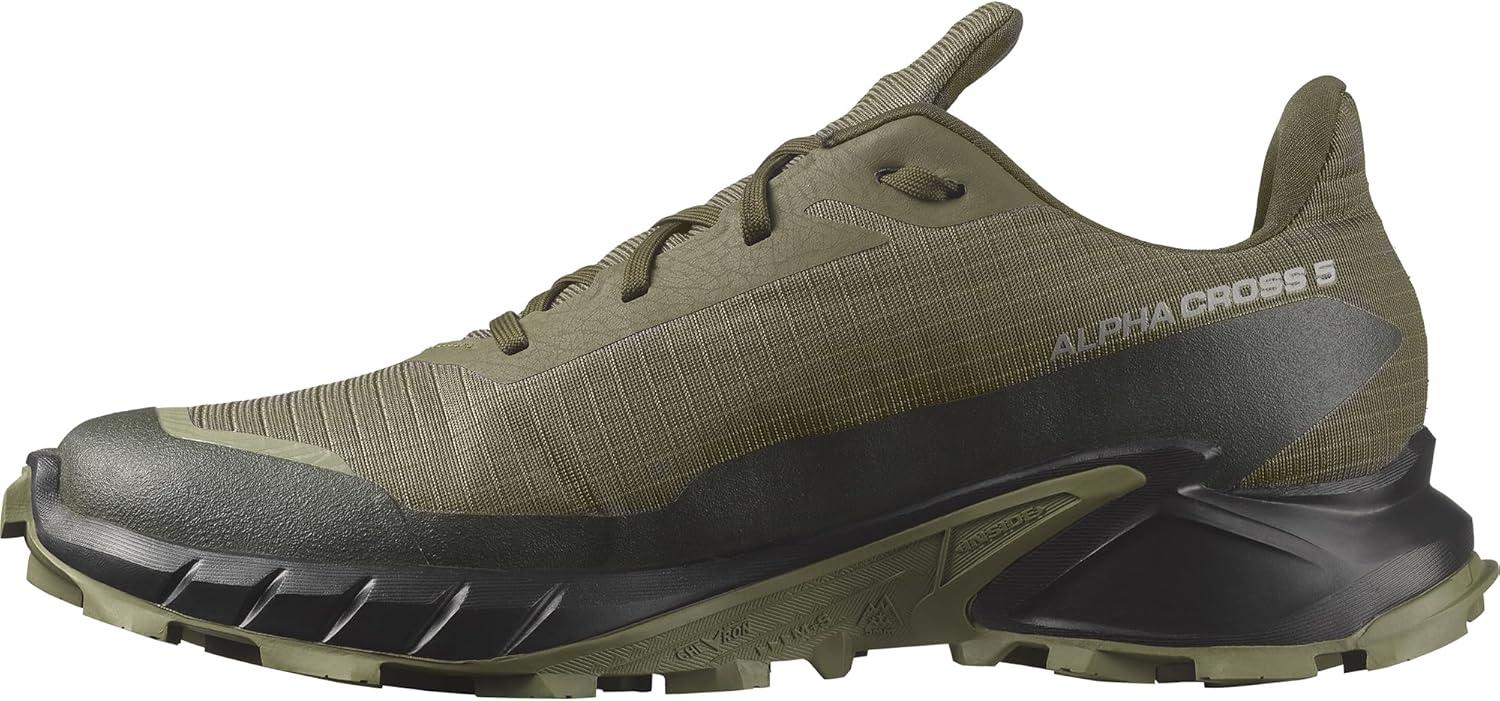 image:imageSalomon Mens Alphacross 5 GoreTEX Trail Running ShoesOlive NightBlackDeep Lichen Green