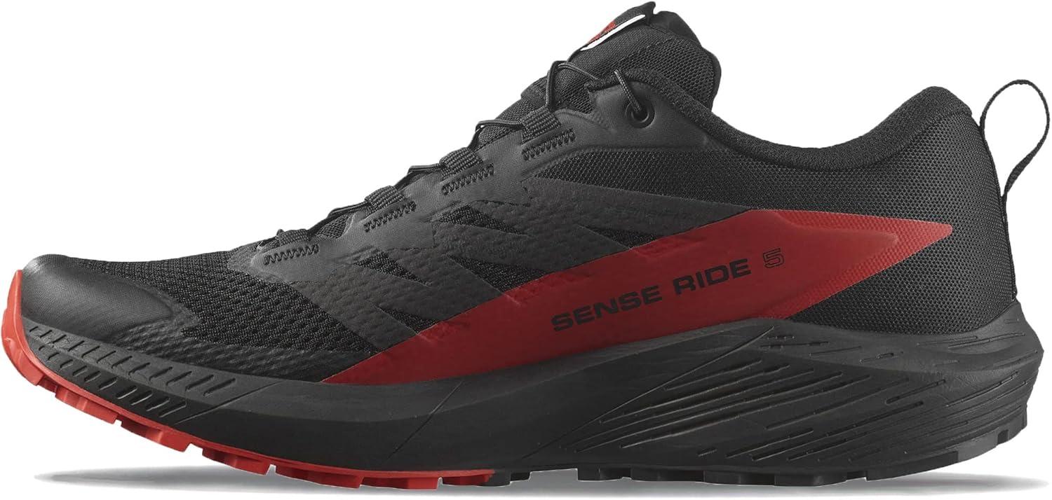 image:imageSalomon Mens Sense Ride 5 Trail Running ShoesBlack Fiery Red Black