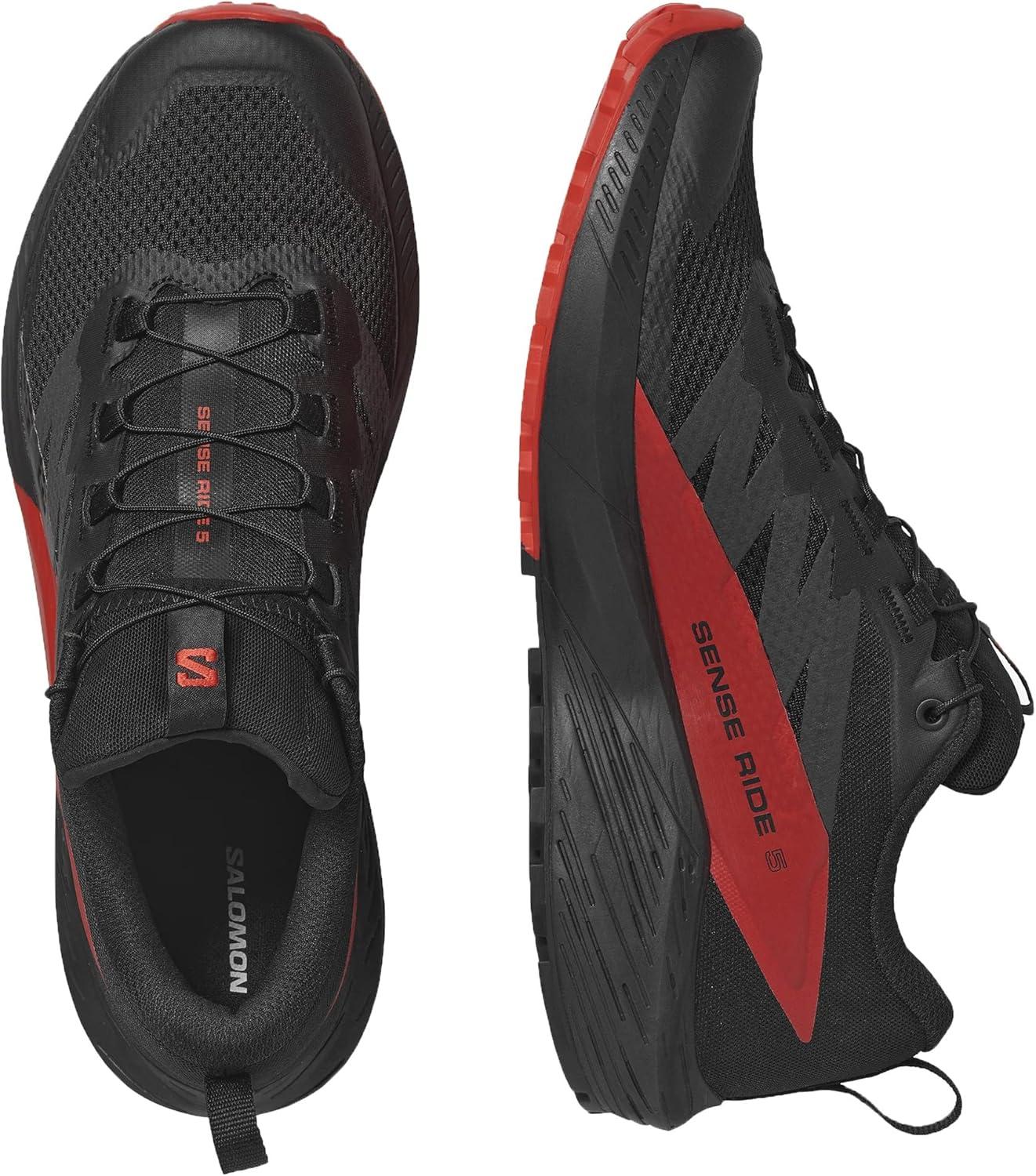 image:imageSalomon Mens Sense Ride 5 Trail Running ShoesBlack Fiery Red Black