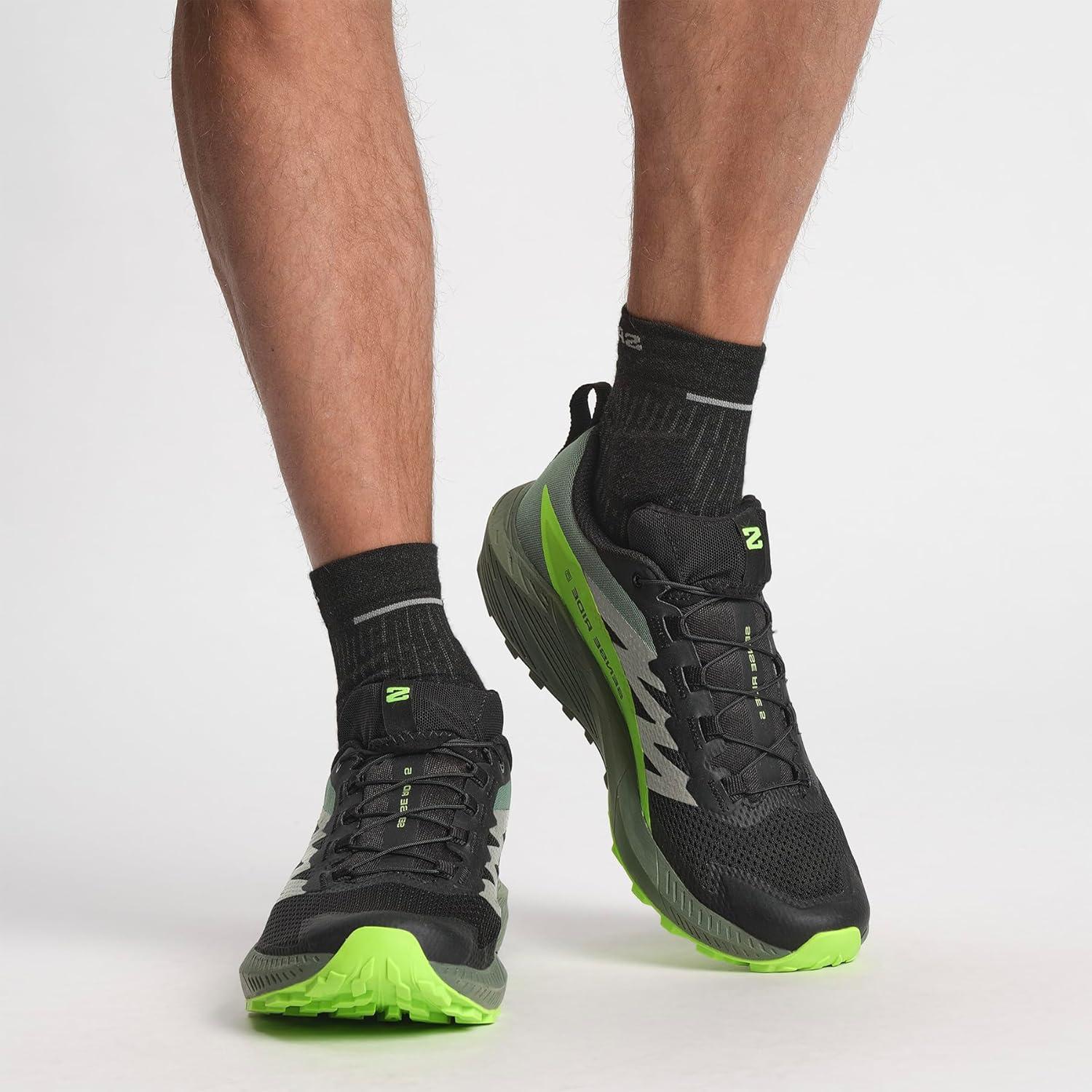 image:imageSalomon Mens Sense Ride 5 Trail Running ShoesBlackLaurel WreathGreen Gecko