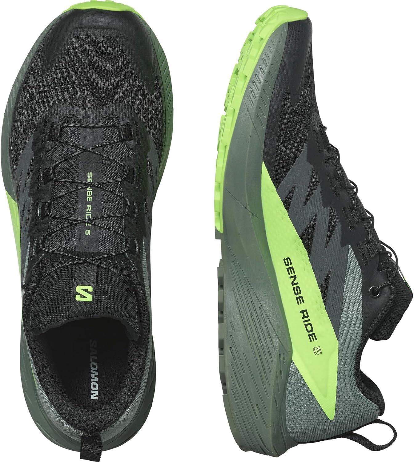 image:imageSalomon Mens Sense Ride 5 Trail Running ShoesBlackLaurel WreathGreen Gecko