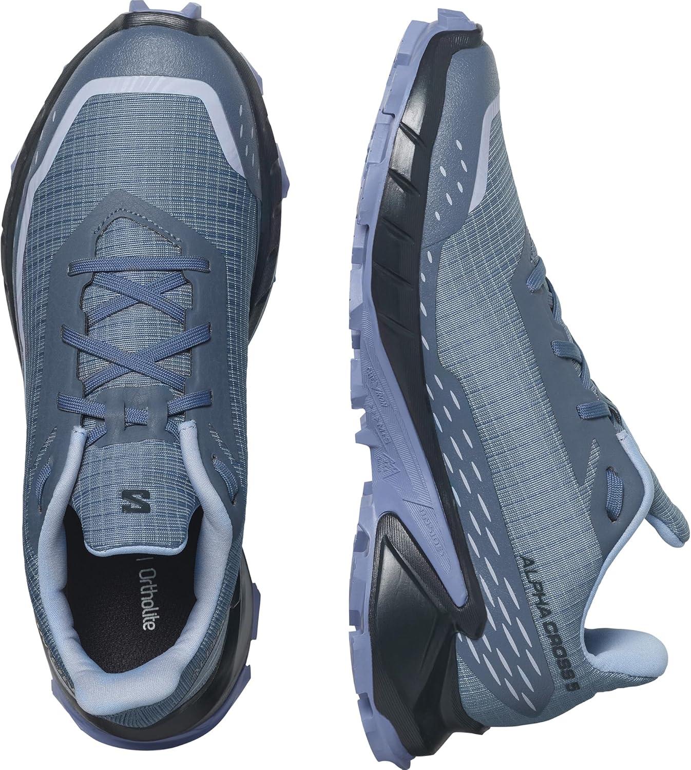 image:imageSalomon Womens ALPHACROSS 5 Trail Running Shoes for WomenBering SeaCarbonBlue Heron