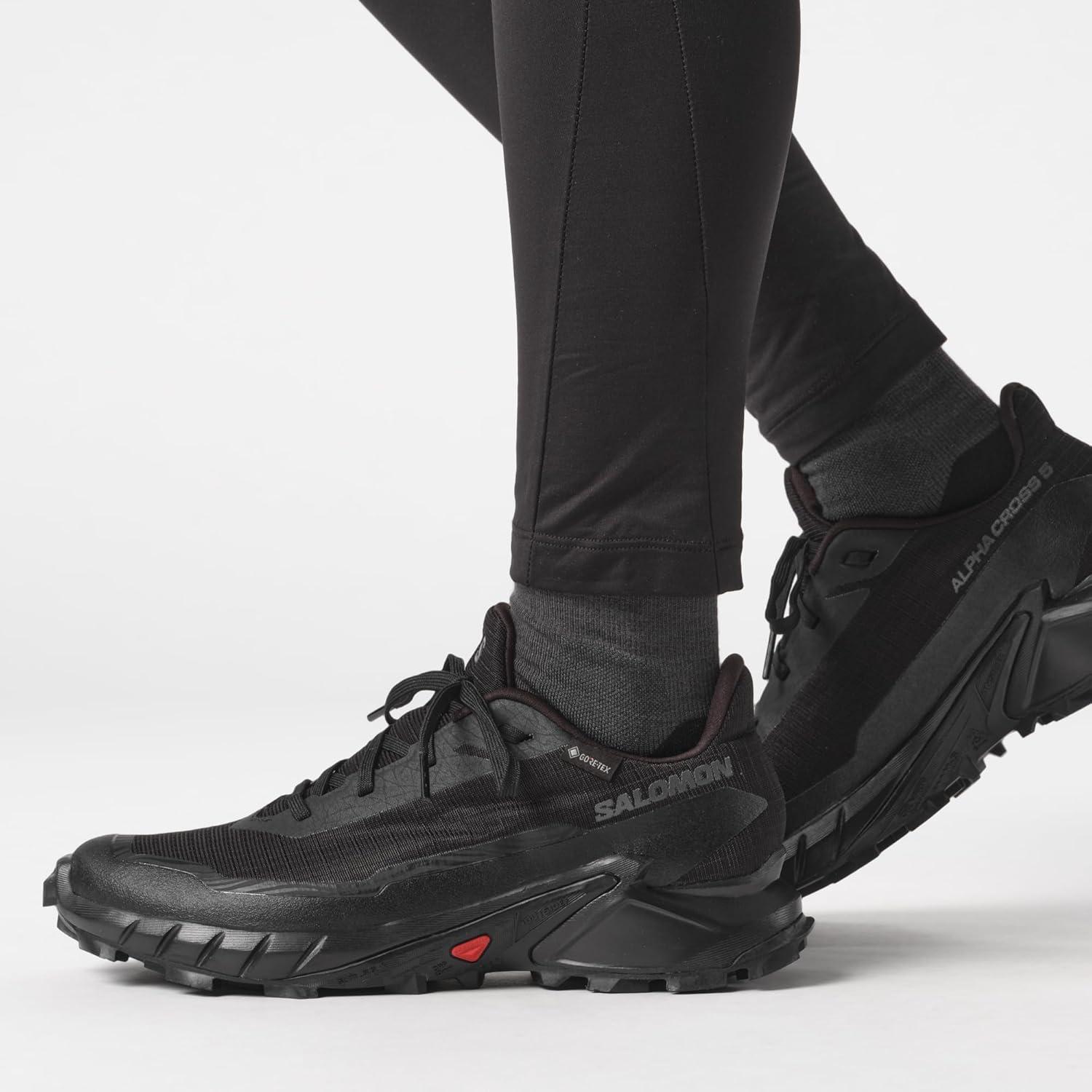 image:imageSalomon Womens Alphacross 5 GoreTex Waterproof Trail Running ShoesBlackBlackEbony