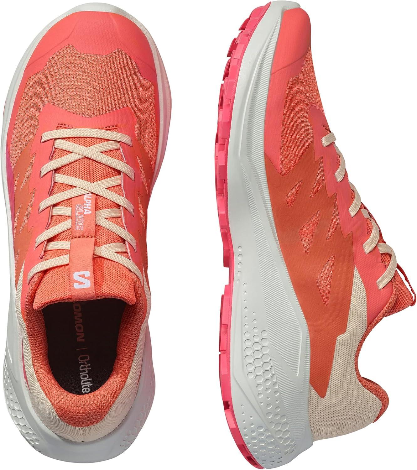 image:imageSalomon Womens Alphaglide Trail Running Shoe Lightweight Cushioning and AllTerrain Grip for Trail Running amp HikingEmberglowWhiteRouge Red