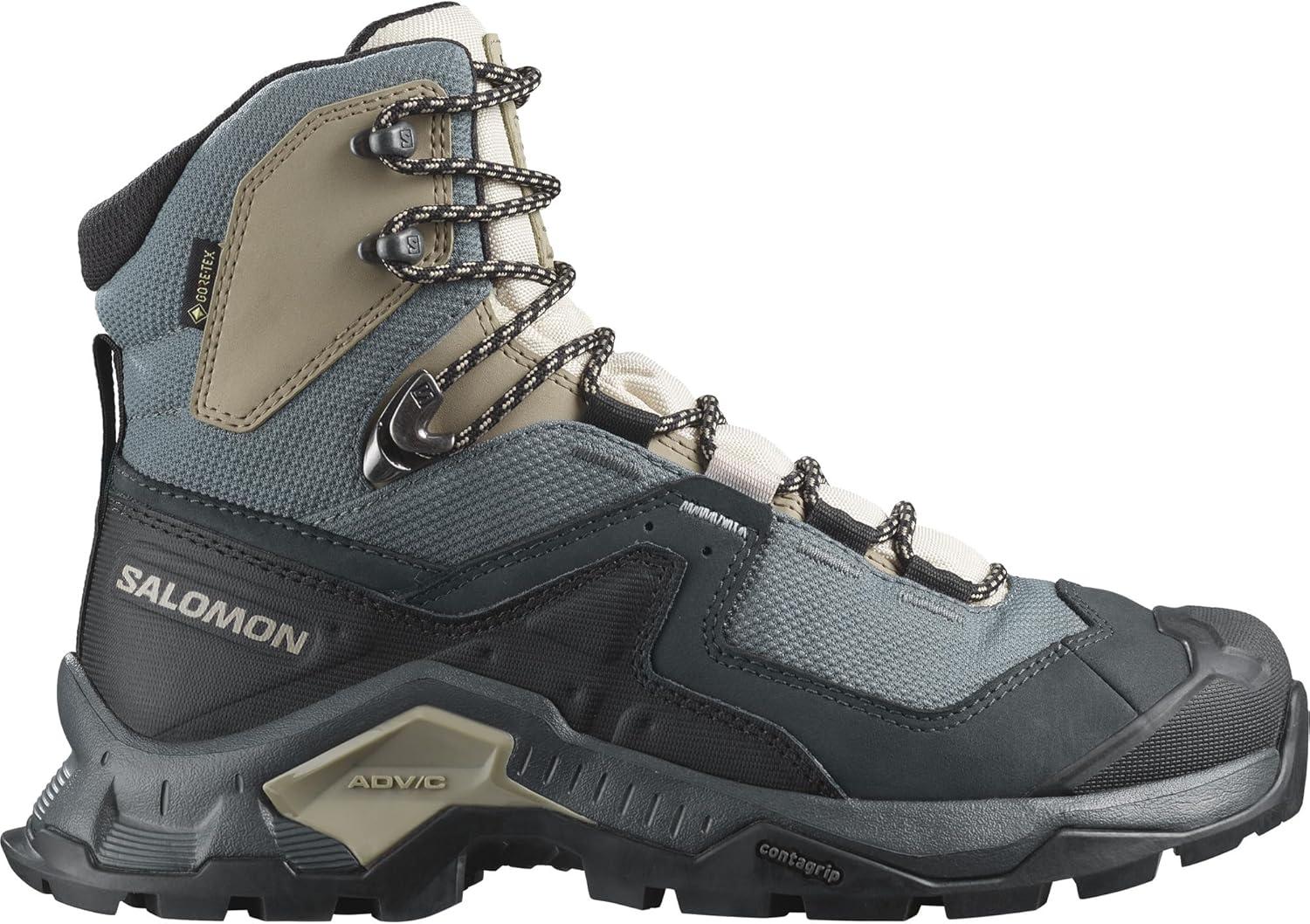 image:imageSalomon Womens Quest Element GoreTex Waterproof Neutral Leather Hiking BootsEbonyRainy DayStormy Weather