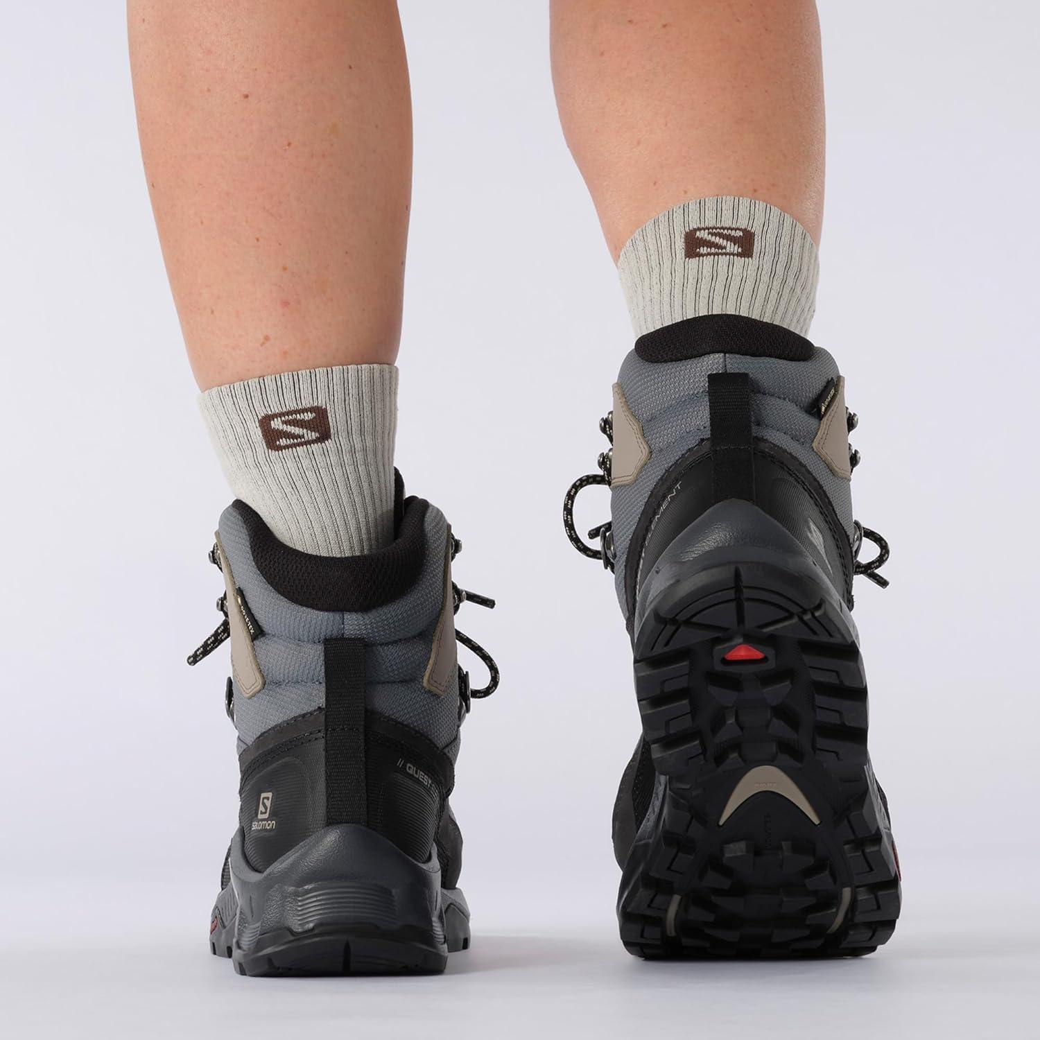 image:imageSalomon Womens Quest Element GoreTex Waterproof Neutral Leather Hiking BootsEbonyStormy WeatherRainy Day