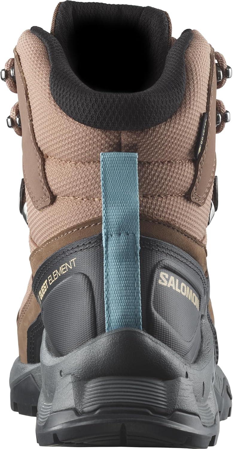image:imageSalomon Womens Quest Element GoreTex Waterproof Neutral Leather Hiking BootsMocha MoussePewterMarine Blue