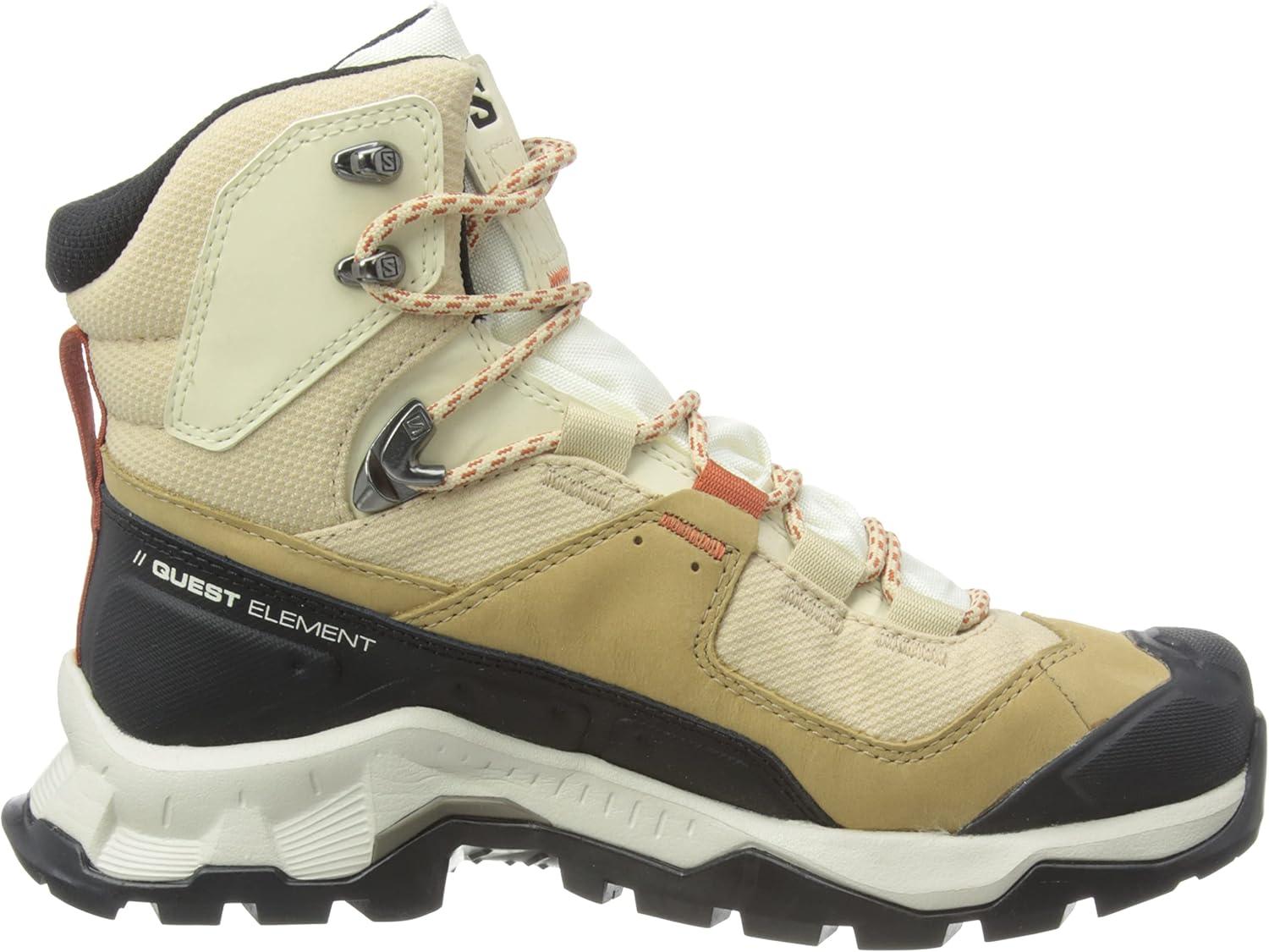 image:imageSalomon Womens Quest Element GoreTex Waterproof Neutral Leather Hiking BootsSafariVanilla IceMecca Orange