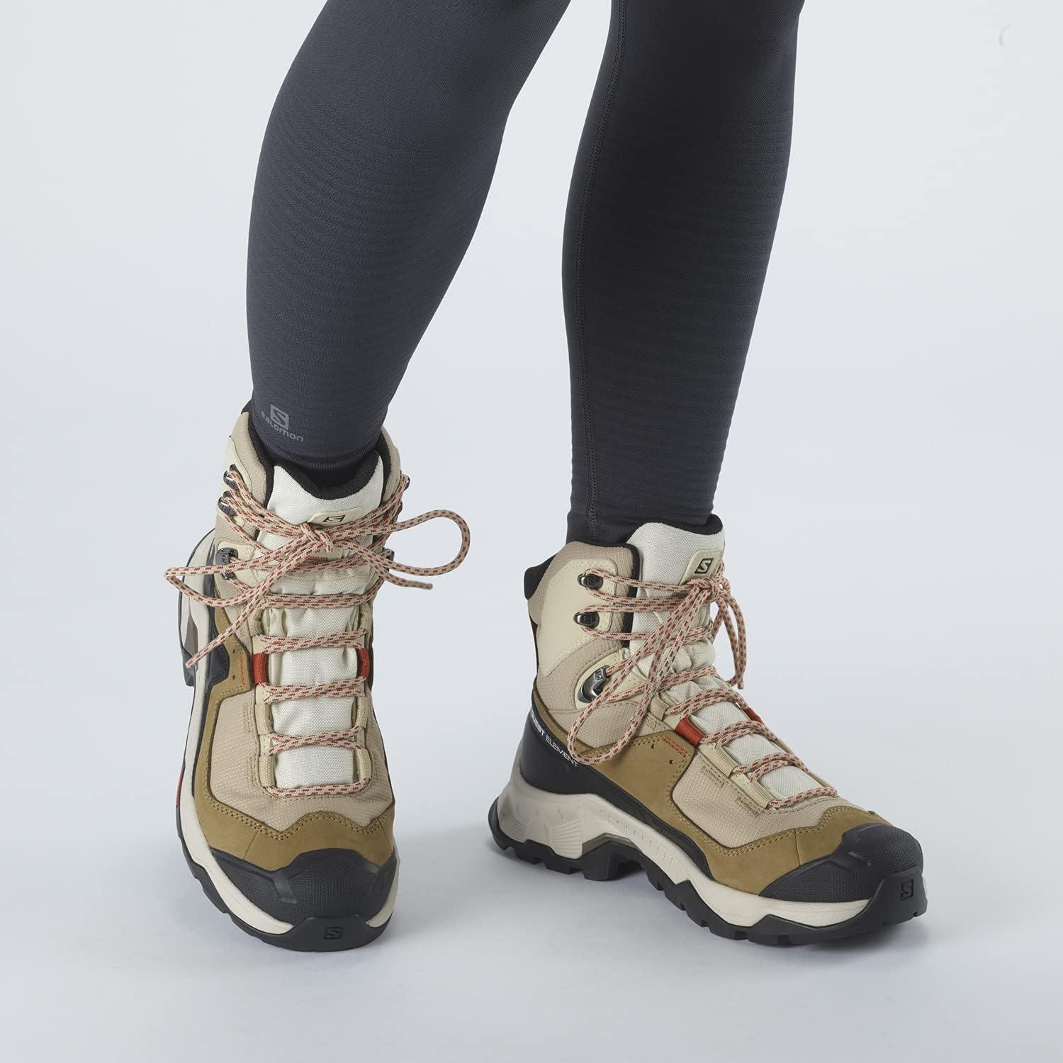 image:imageSalomon Womens Quest Element GoreTex Waterproof Neutral Leather Hiking BootsSafariVanilla IceMecca Orange