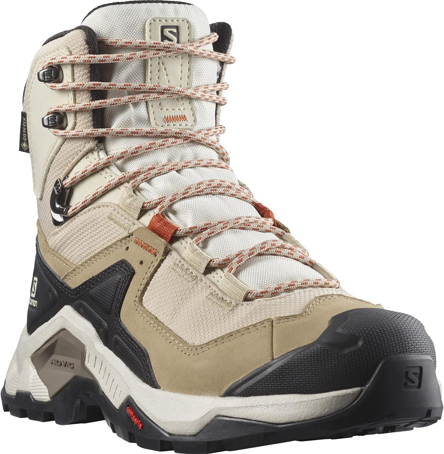 image:imageSalomon Womens Quest Element GoreTex Waterproof Neutral Leather Hiking BootsSafariVanilla IceMecca Orange