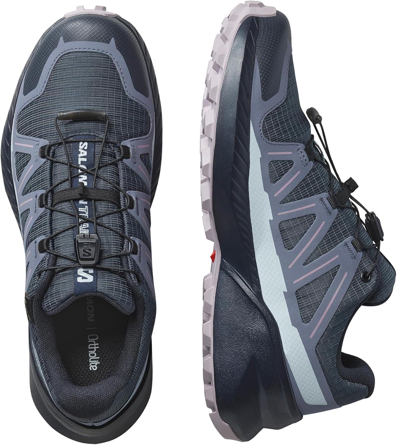 image:imageSalomon Womens Speedcross Peak GoreTex Trail Running Shoe Waterproof AllTerrain Performance for Hiking amp Long Trail SessionsBlue NightsGrisailleNirvana