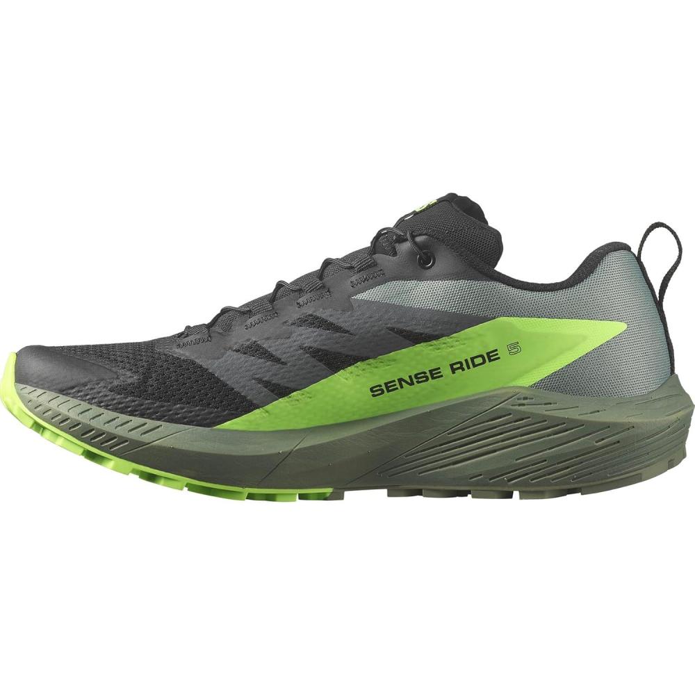 image:imageSalomon Mens Sense Ride 5 Trail Running ShoesBlackLaurel WreathGreen Gecko