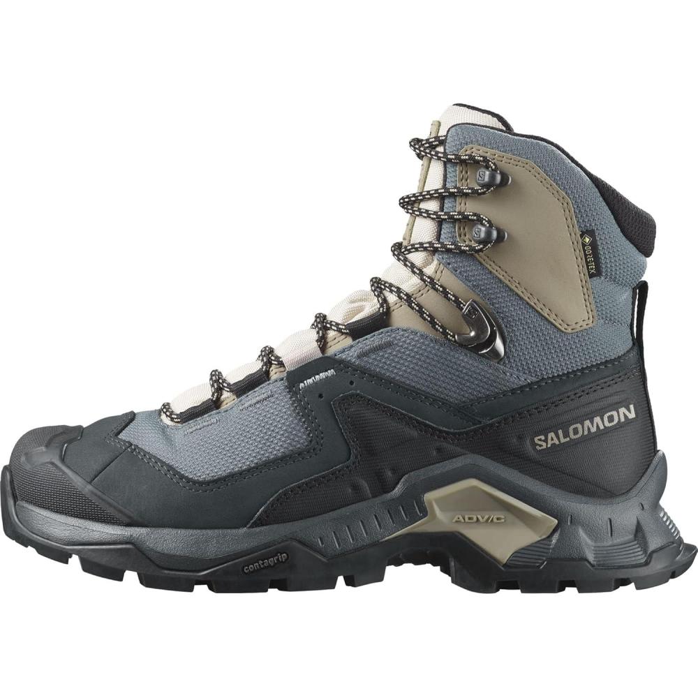 image:imageSalomon Womens Quest Element GoreTex Waterproof Neutral Leather Hiking BootsEbonyRainy DayStormy Weather
