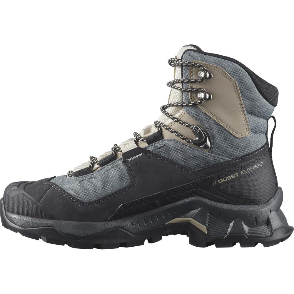image:imageSalomon Womens Quest Element GoreTex Waterproof Neutral Leather Hiking BootsEbonyStormy WeatherRainy Day