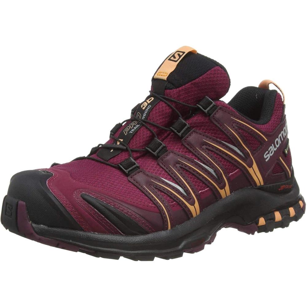image:imageSalomon Womens XA Pro 3D W Trail Running ShoeBurgundy Rhododendron Winetasting Cantaloupe