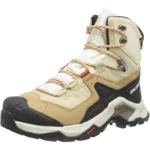 Salomon Women’s Quest Element Gore-Tex, Waterproof Neutral Leather Hiking Boots(Safari/Vanilla Ice/Mecca Orange)