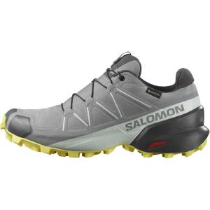 Salomon Women’s Speedcross GTX, Waterproof Trail Running Shoes(Sharkskin/Clearly Aqua/Sunny Lime)