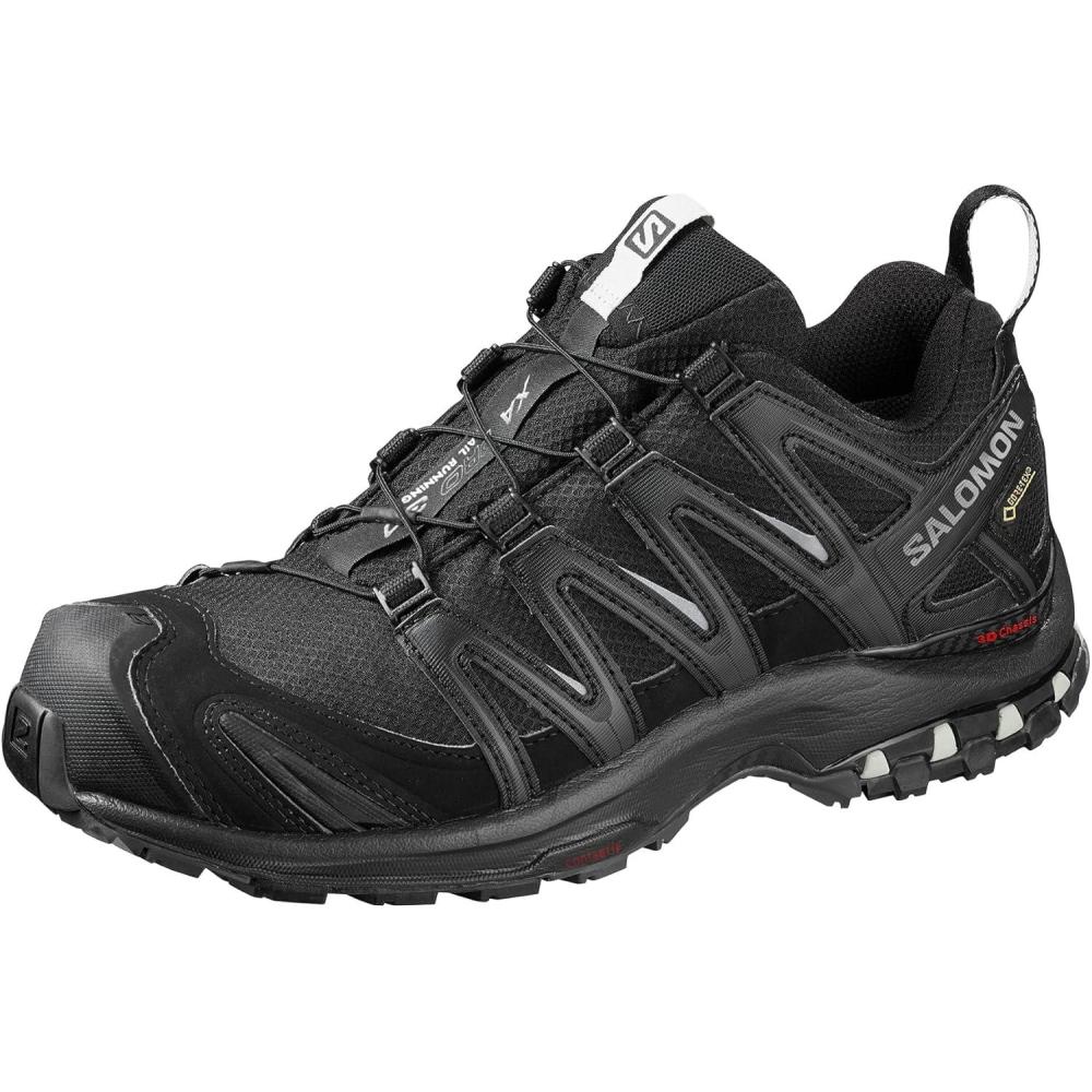 image:imageSalomon womens Xa Pro 3d V7 Goretex Trail Running Shoes for WomenBlackBlackMineral Grey