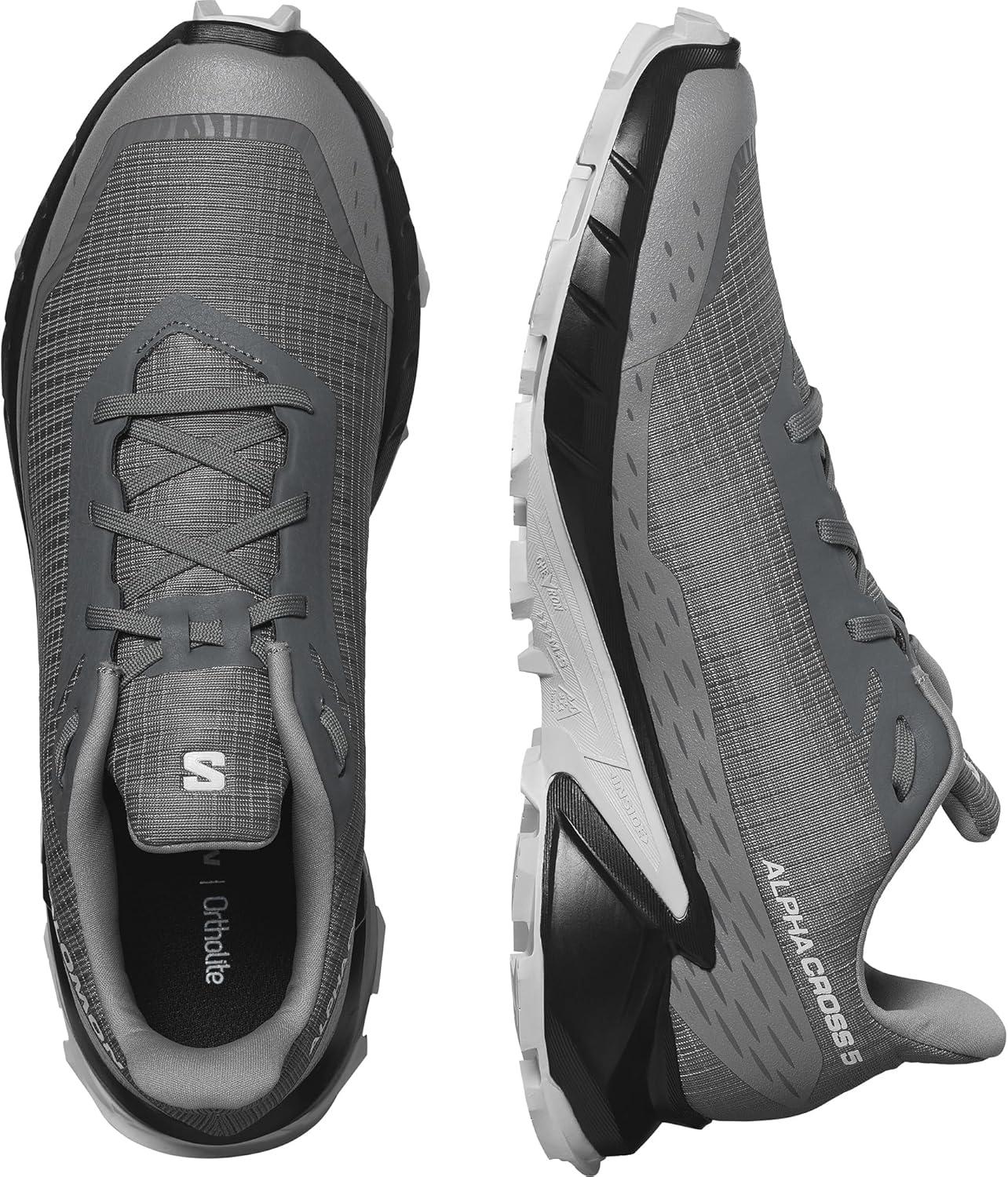 image:imageSalomon Mens Alphacross 5 Trail Running ShoesPewterBlackGhost Gray