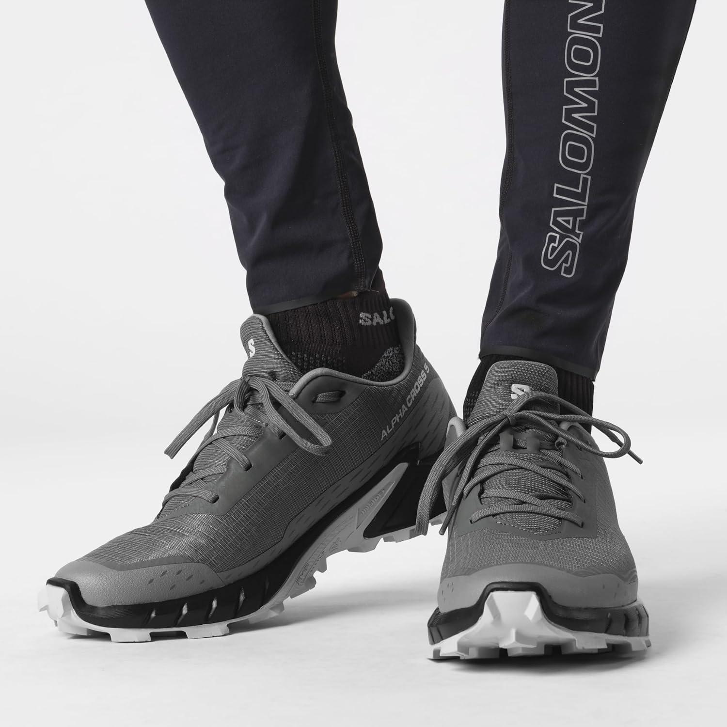 image:imageSalomon Mens Alphacross 5 Trail Running ShoesPewterBlackGhost Gray