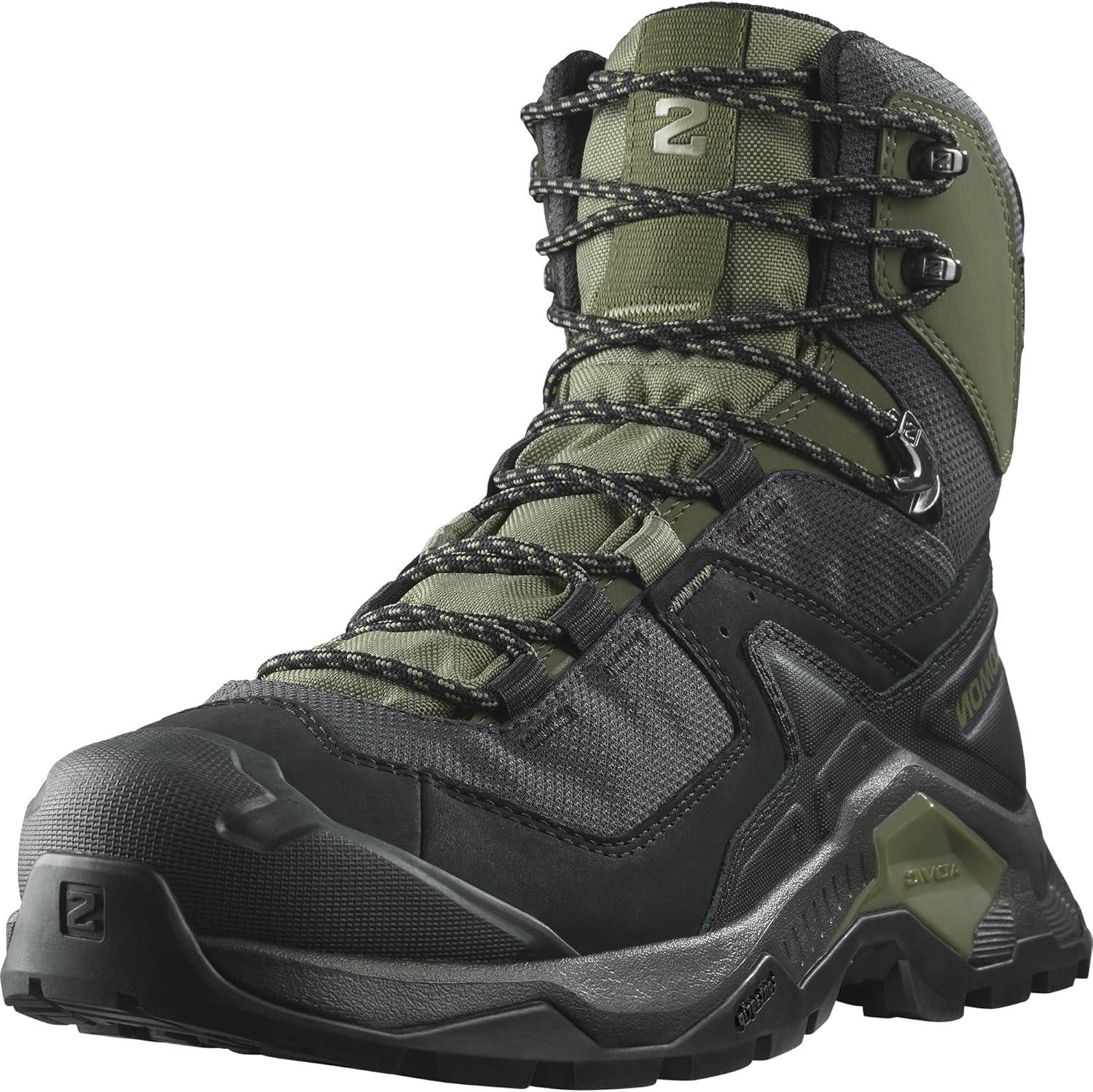 image:imageSalomon Mens Quest Element GoreTex Waterproof Neutral Leather Hiking BootsBlackDeep Lichen GreenOlive Night