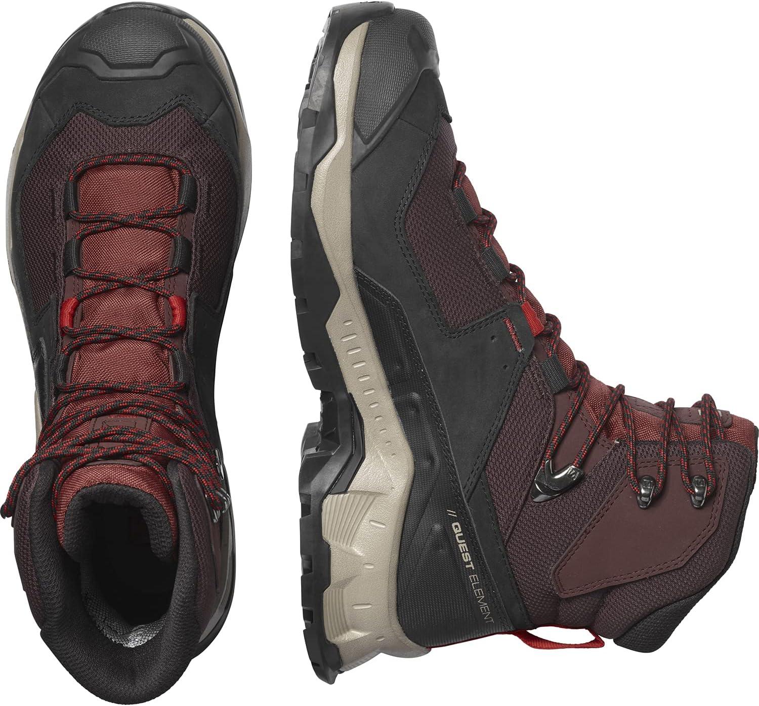 image:imageSalomon Mens Quest Element GoreTex Waterproof Neutral Leather Hiking BootsChocolate PlumMadder BrownGoji Berry