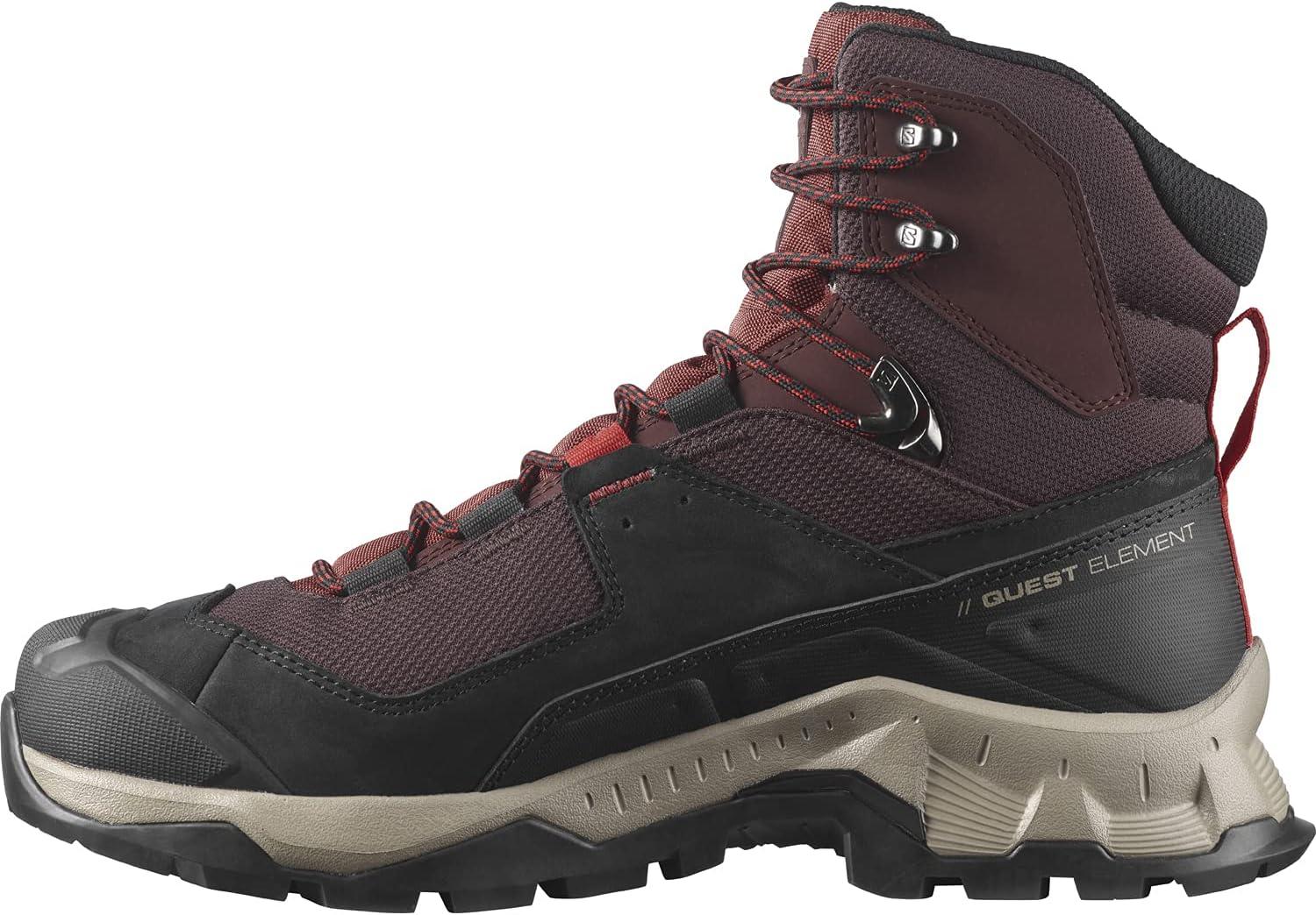 image:imageSalomon Mens Quest Element GoreTex Waterproof Neutral Leather Hiking BootsChocolate PlumMadder BrownGoji Berry