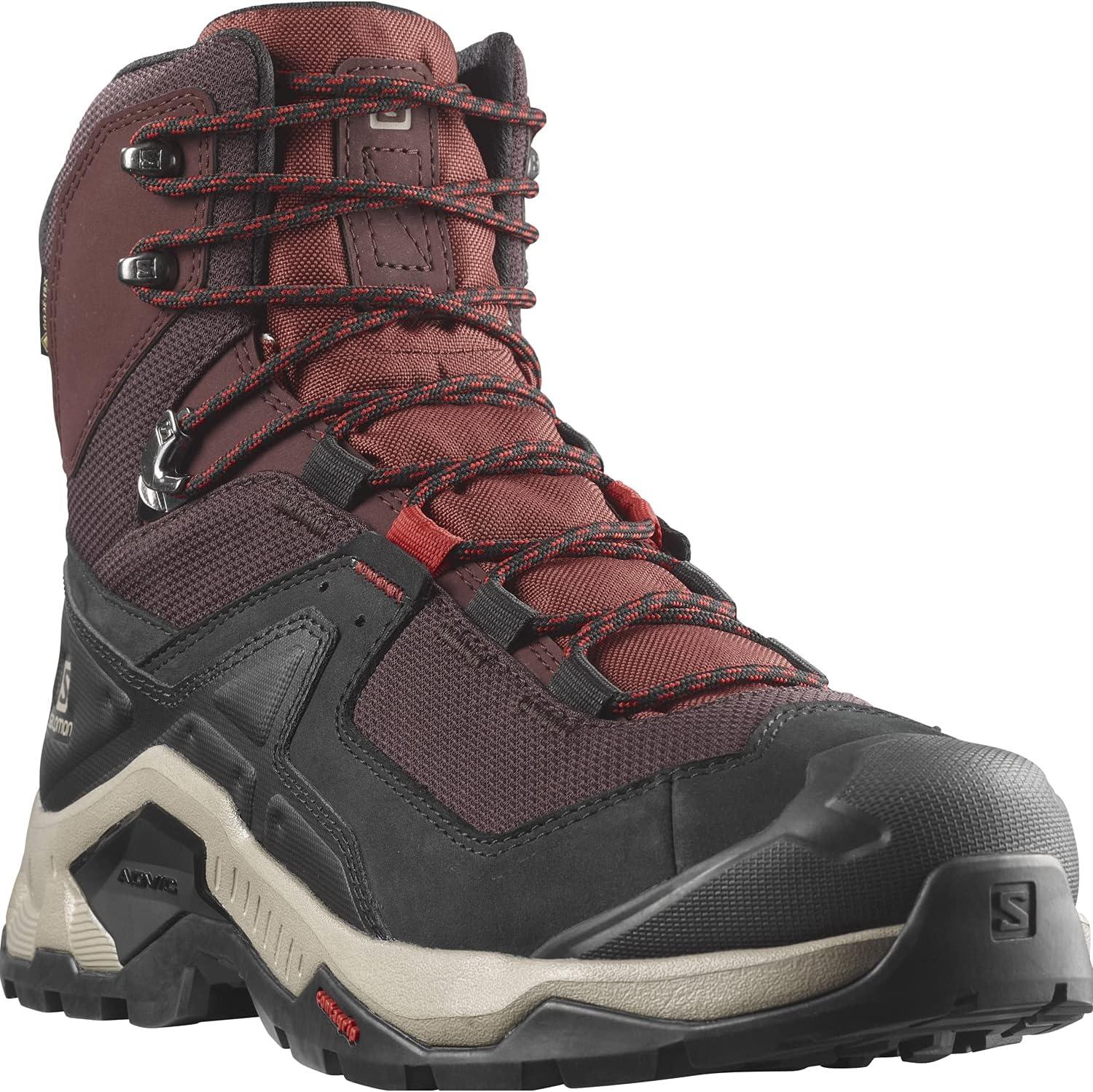 image:imageSalomon Mens Quest Element GoreTex Waterproof Neutral Leather Hiking BootsChocolate PlumMadder BrownGoji Berry