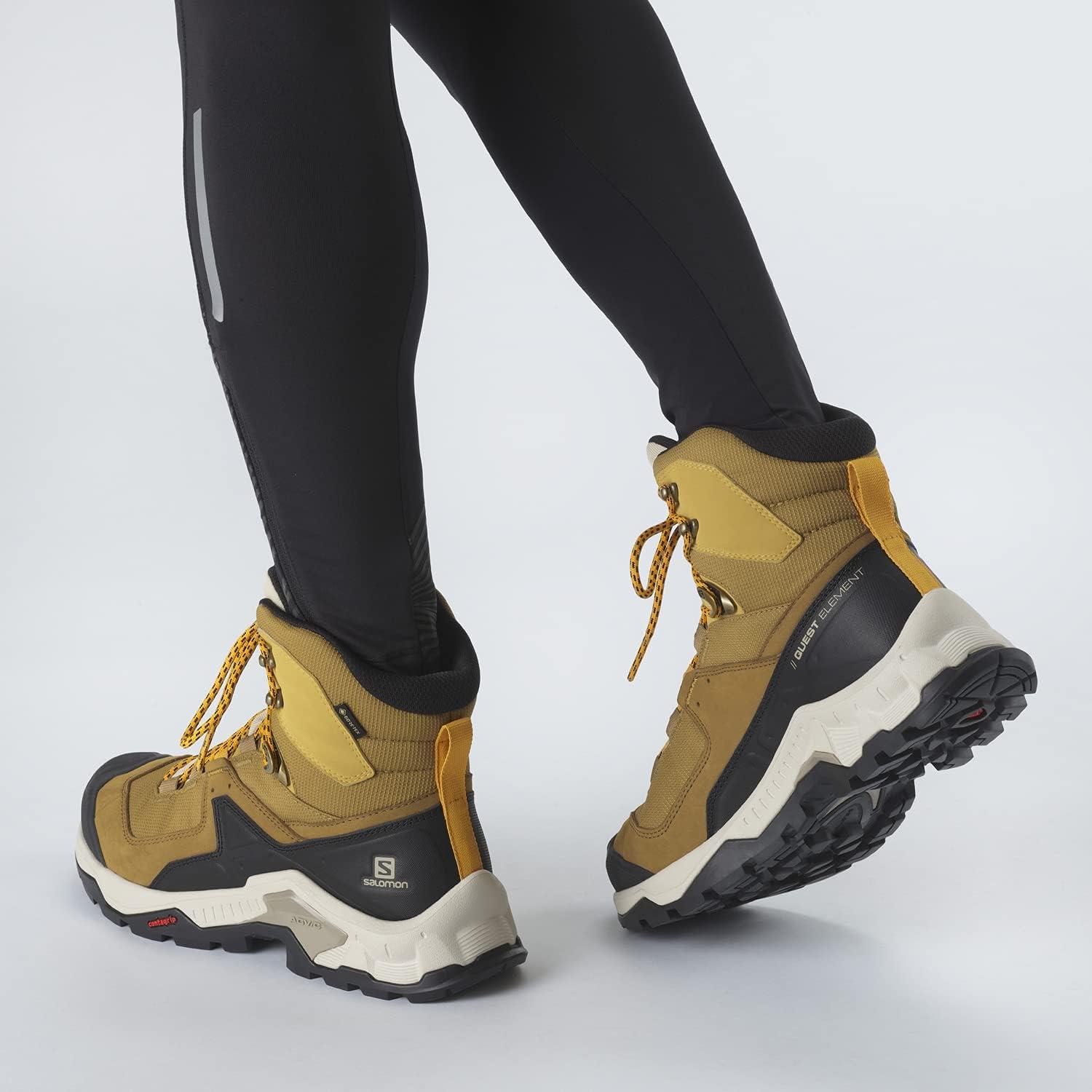 image:imageSalomon Mens Quest Element GoreTex Waterproof Neutral Leather Hiking BootsCuminBleached SandSaffron
