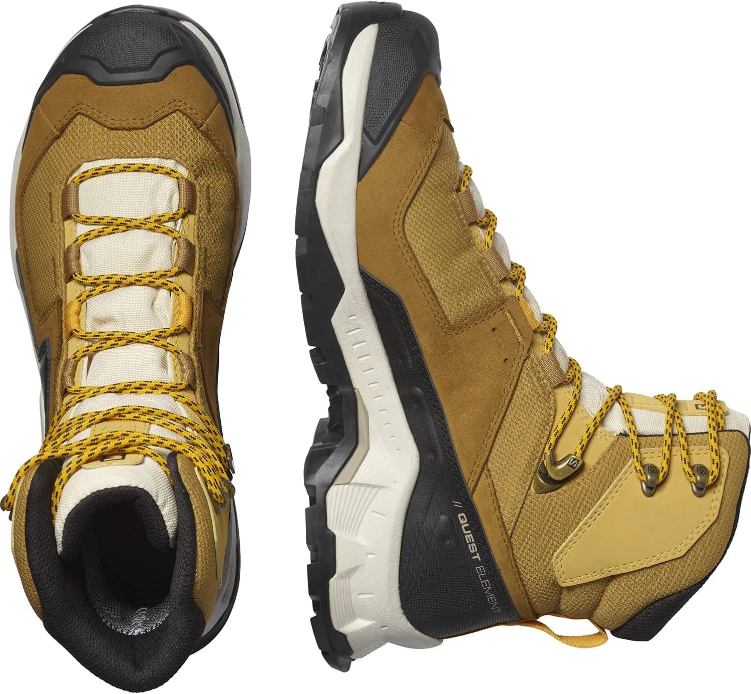 image:imageSalomon Mens Quest Element GoreTex Waterproof Neutral Leather Hiking BootsCuminBleached SandSaffron
