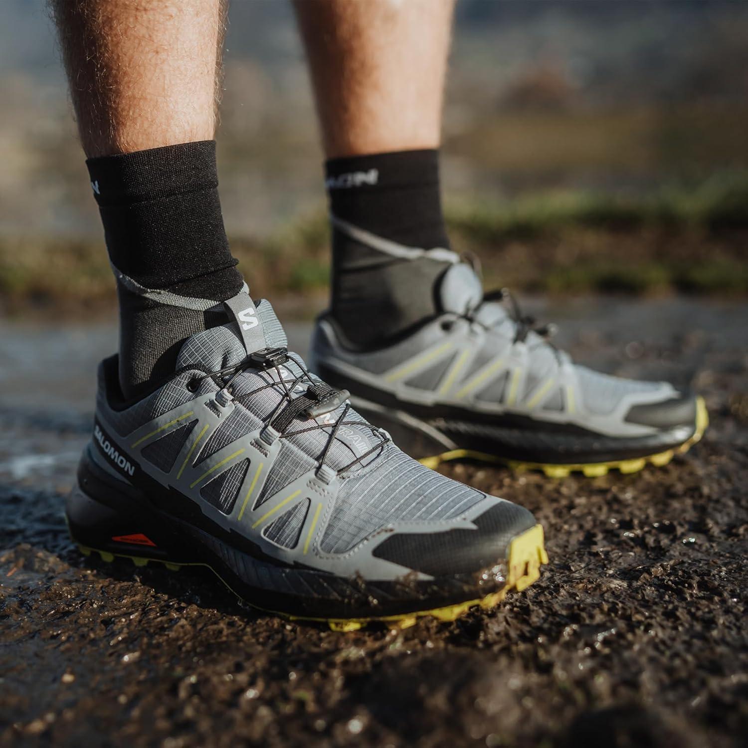 image:imageSalomon Mens Speedcross Peak Trail Running ShoesQuiet ShadeBlackSulphur Spring