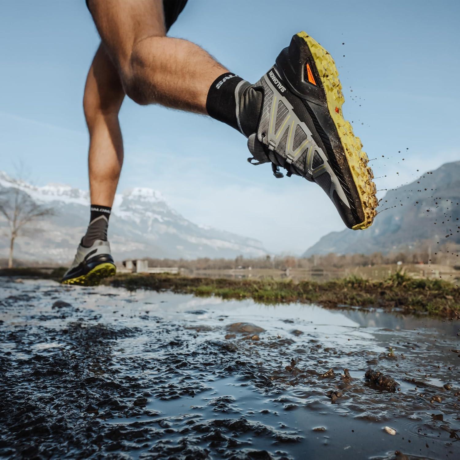 image:imageSalomon Mens Speedcross Peak Trail Running ShoesQuiet ShadeBlackSulphur Spring