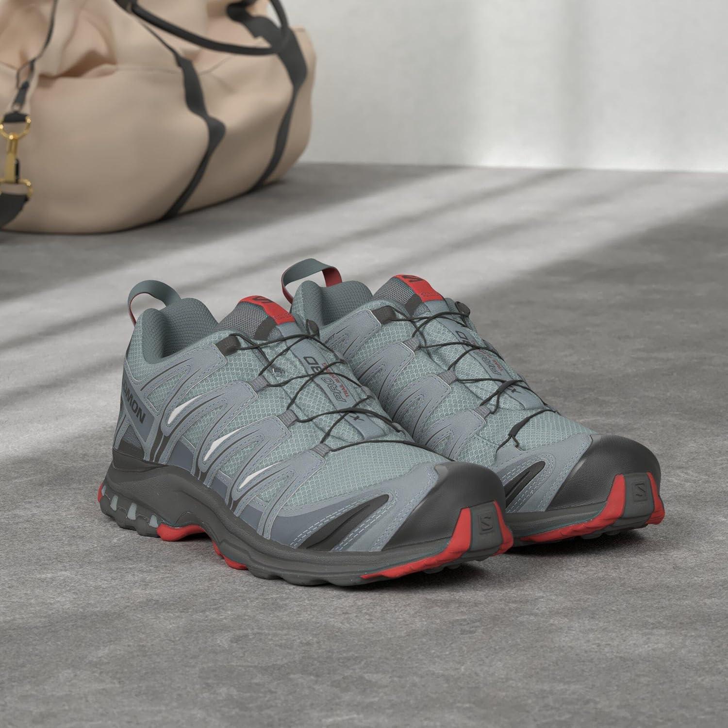 image:imageSalomon Mens XA PRO 3D GoreTex Waterproof Trail Running ShoesLeadBlackBarbados Cherry