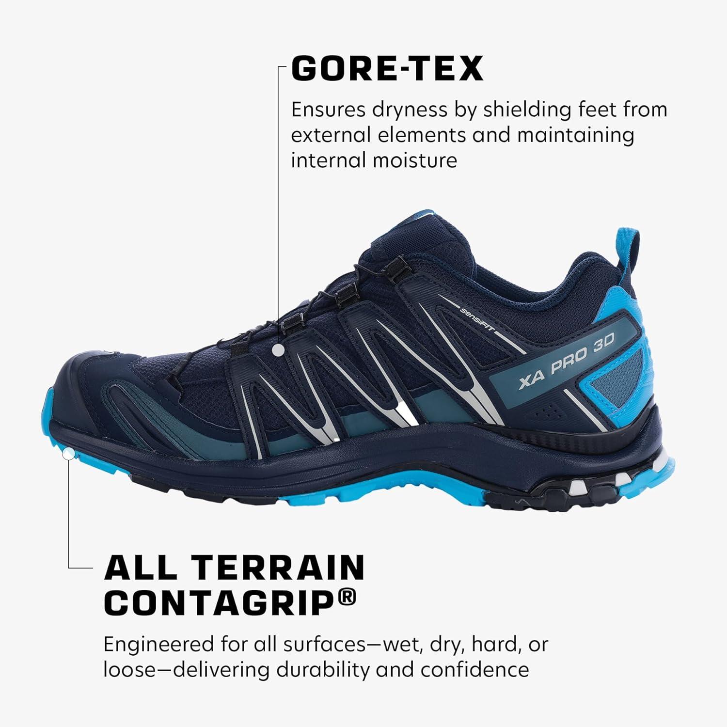 image:imageSalomon Mens XA PRO 3D GoreTex Waterproof Trail Running ShoesNavy BlazerHawaiian OceanDawn Blue