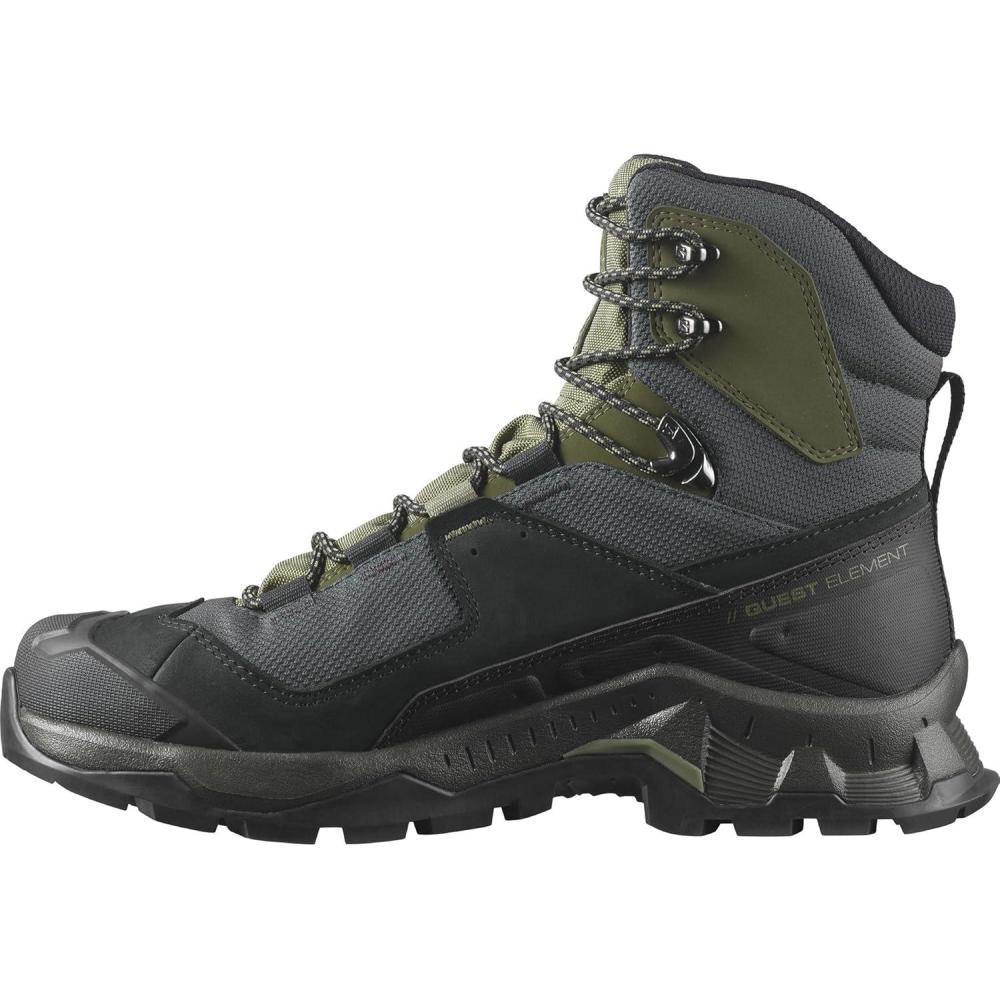 image:imageSalomon Mens Quest Element GoreTex Waterproof Neutral Leather Hiking BootsBlackDeep Lichen GreenOlive Night