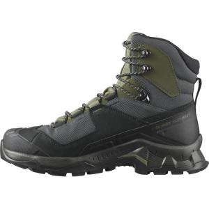 Salomon Men’s Quest Element Gore-Tex, Waterproof Neutral Leather Hiking Boots(Black/Deep Lichen Green/Olive Night)