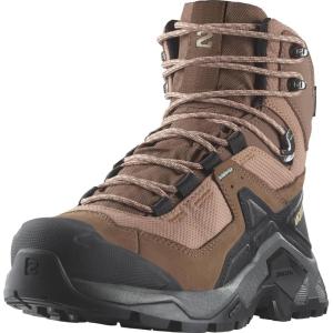 Salomon Men’s Quest Element Gore-Tex, Waterproof Neutral Leather Hiking Boots(Mocha Mousse/Pewter/Marine Blue)