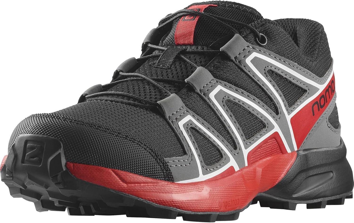 image:imageSalomon Kids Speedcross J Unisex Trail Running ShoeBlackQuiet ShadeHigh Risk Red