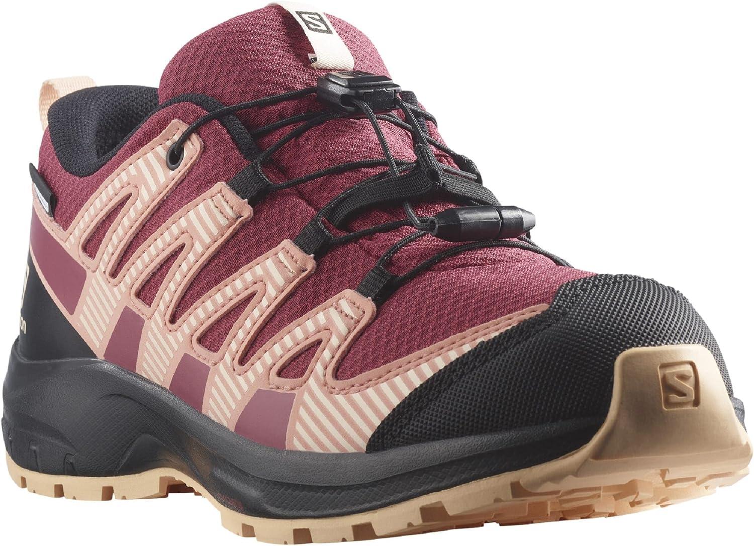 image:imageSalomon Unisex Juniors XA Pro V8 Mid Waterproof Trail Running Shoes for KidsEarth RedBlackAlmond Cream