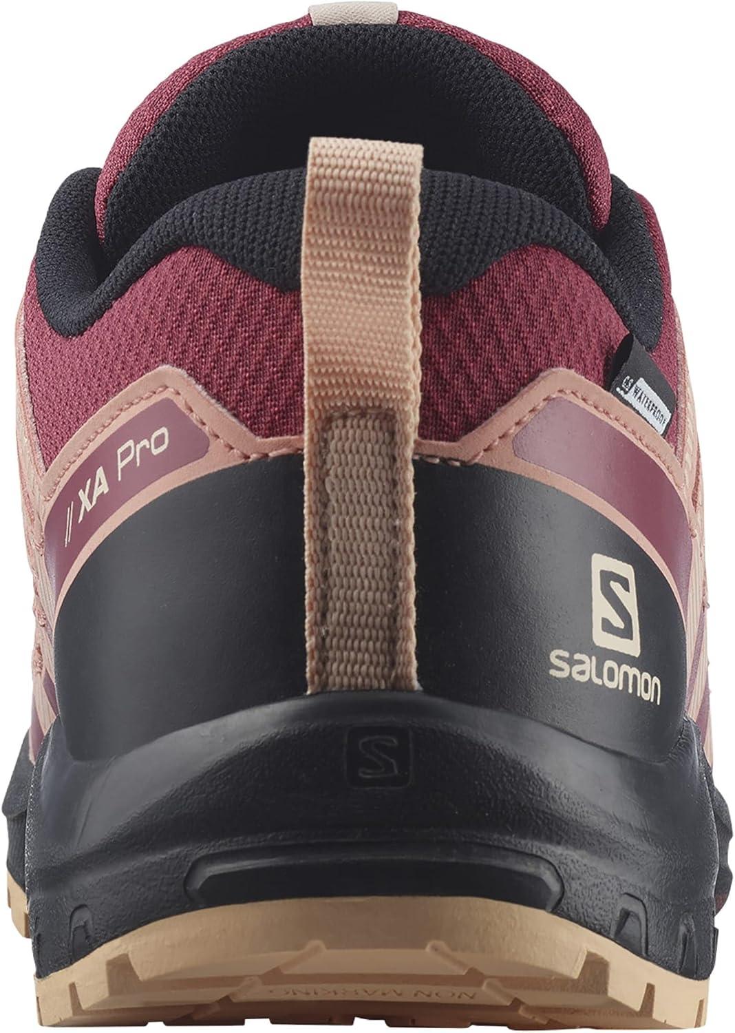 image:imageSalomon Unisex Juniors XA Pro V8 Mid Waterproof Trail Running Shoes for KidsEarth RedBlackAlmond Cream