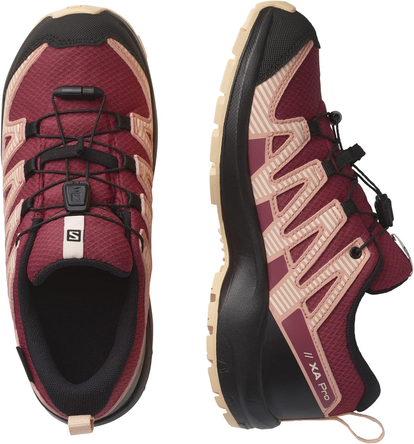 image:imageSalomon Unisex Juniors XA Pro V8 Mid Waterproof Trail Running Shoes for KidsEarth RedBlackAlmond Cream