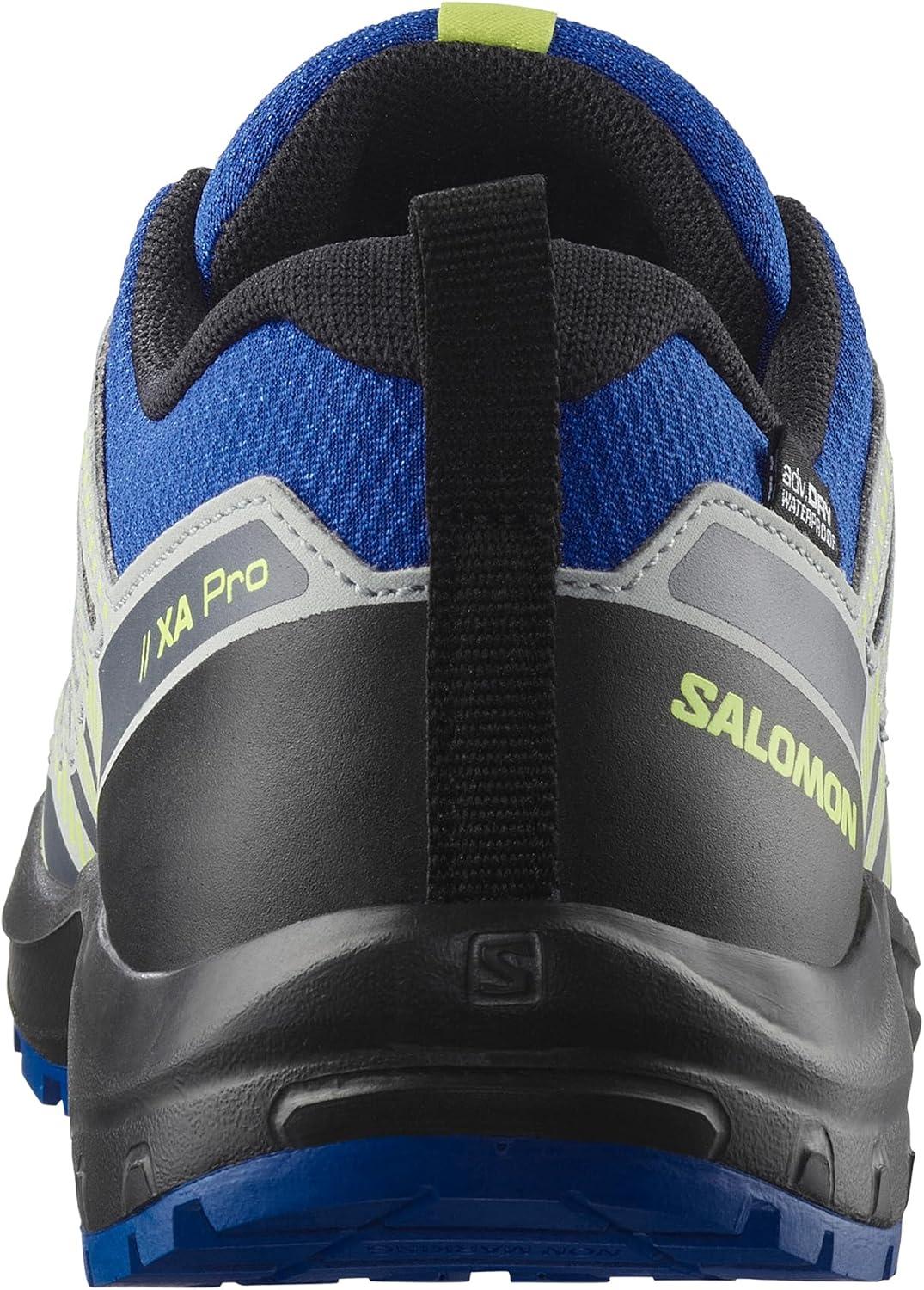 image:imageSalomon Unisex Juniors XA Pro V8 Mid Waterproof Trail Running Shoes for KidsNautical BlueBlackSharp Green