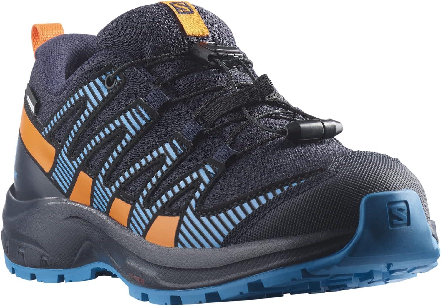 image:imageSalomon Unisex Juniors XA Pro V8 Mid Waterproof Trail Running Shoes for KidsNavy WilVibrant OrangeBlithe