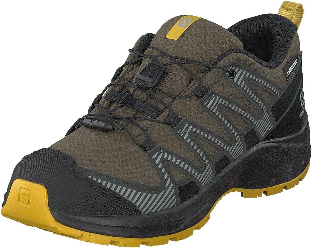 image:imageSalomon Unisex Juniors XA Pro V8 Mid Waterproof Trail Running Shoes for KidsOlive NightBlackSulphur