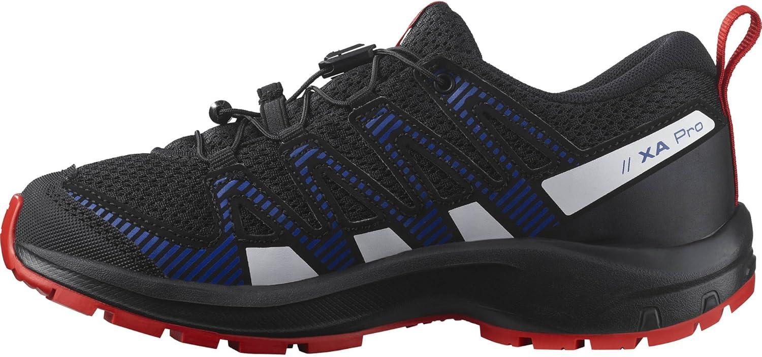 image:imageSalomon UnisexChild Salomon Kids Xa Pro V8 Trail Running ShoesBlackLapis BlueFiery Red