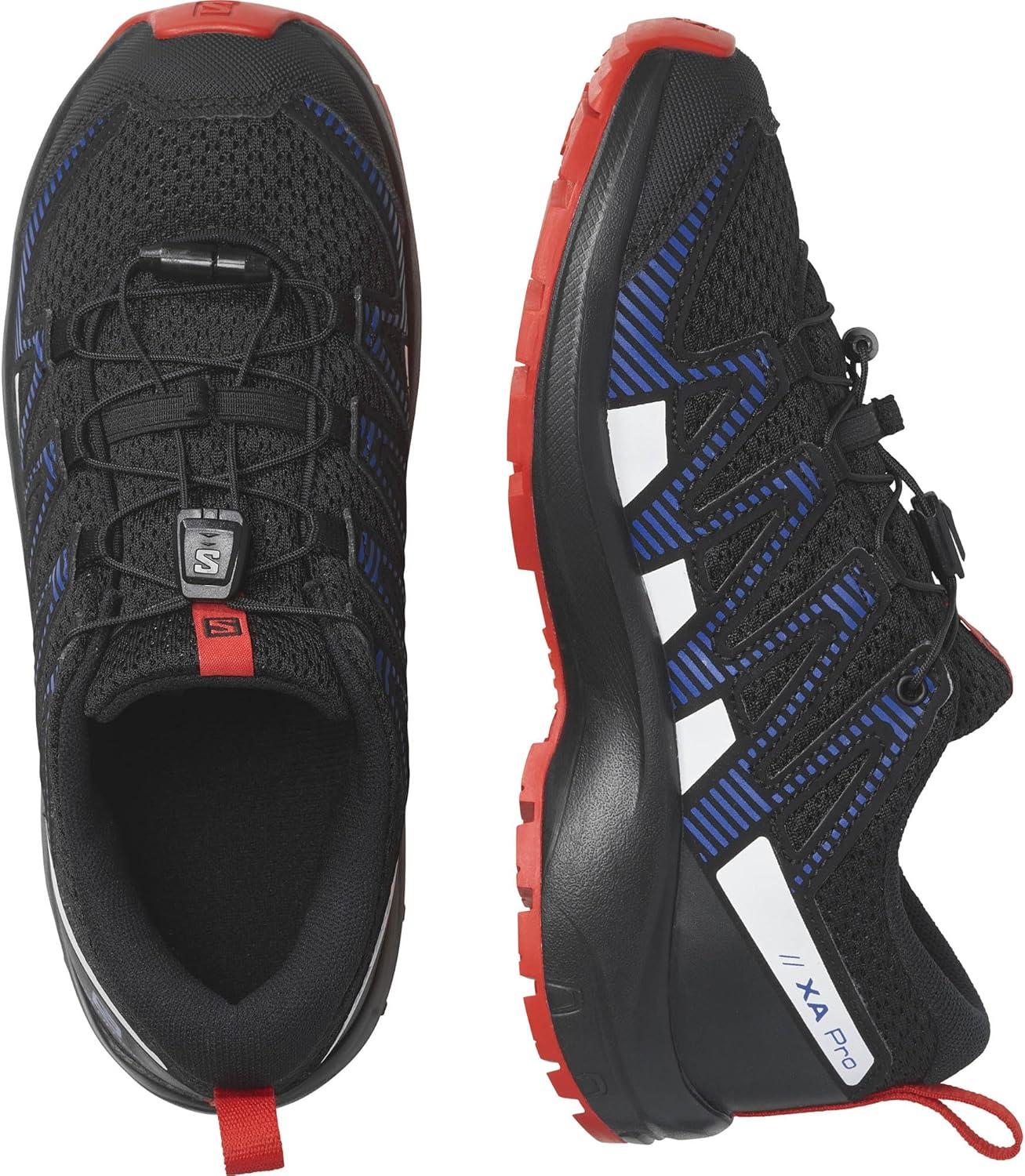 image:imageSalomon UnisexChild Salomon Kids Xa Pro V8 Trail Running ShoesBlackLapis BlueFiery Red