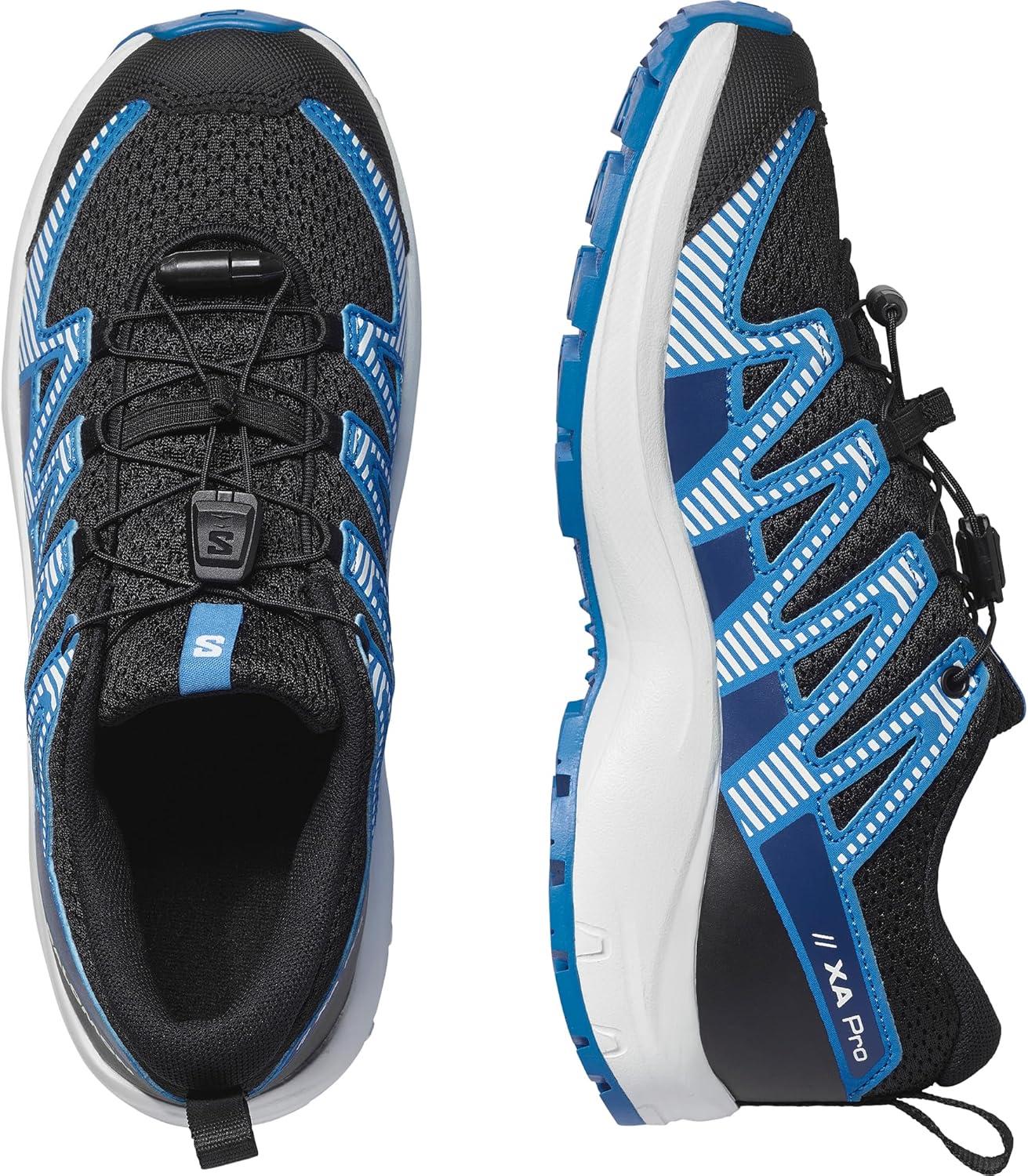image:imageSalomon UnisexChild Salomon Kids Xa Pro V8 Trail Running ShoesBlackWhiteFrench Blue